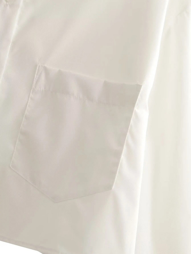 SLTNX TRAF 2023 suvine naiste särkpluus Naiste šikk vabaaja pikkade varrukatega topid, taskutega, valge pluusiga ülaosa Uus