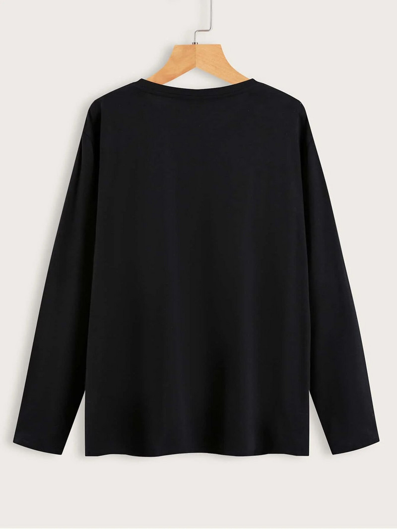 Finjani Plus Size naiste T-särk Glitter Leaf Print pikkade varrukatega vabaajarõivad sügiseks Uus