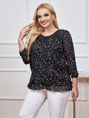 Γυναικείο Plus Size Top Καλοκαιρινό κομψό τοπ για παχουλό γυναικείο τοπ μόδας