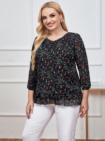 Γυναικείο Plus Size Top Καλοκαιρινό κομψό τοπ για παχουλό γυναικείο τοπ μόδας