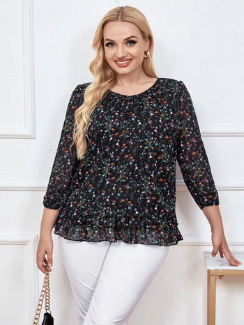 Γυναικείο Plus Size Top Καλοκαιρινό κομψό τοπ για παχουλό γυναικείο τοπ μόδας