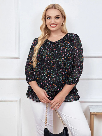 Γυναικείο Plus Size Top Καλοκαιρινό κομψό τοπ για παχουλό γυναικείο τοπ μόδας