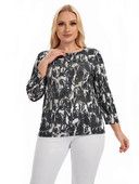 Moteriškas didelio dydžio megztinis Pavasarinis elegantiškas megztinis, skirtas apkūniam moteriškam medvilniniam madingam megztiniui