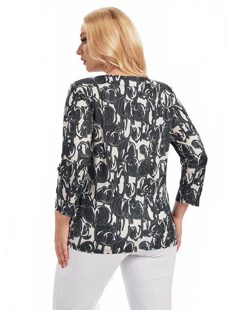 Moteriškas didelio dydžio megztinis Pavasarinis elegantiškas megztinis, skirtas apkūniam moteriškam medvilniniam madingam megztiniui