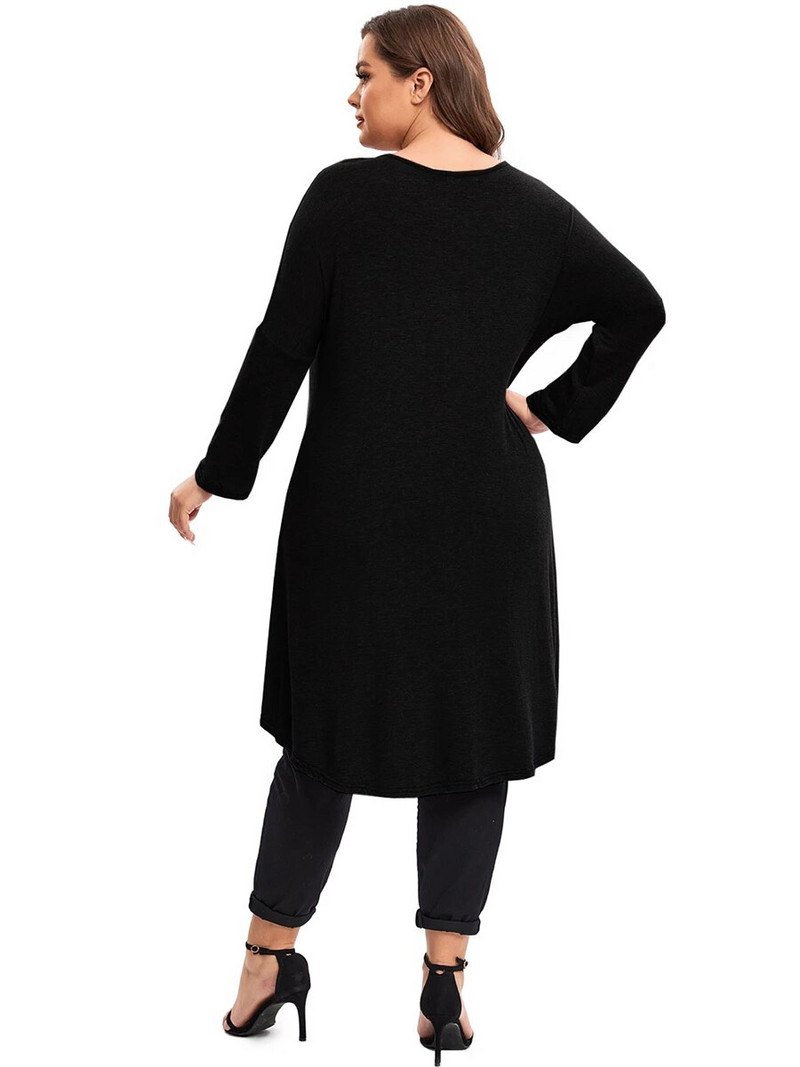 Elegantna ženska bluza dugih rukava dugih rukava velike veličine, duge, niske kroje, široke ljuljaške majice velike veličine 5XL 6XL 7XL 8XL