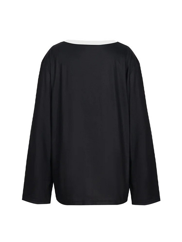 Suures suuruses 5XL Populaarne naiste T-särk pikkade varrukatega laia kaelusega T-särk Värviline kasside kassi 3D-prindiga Liiga suured lahtised vabaaja topid