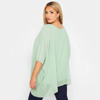 Plus Size Loose Batwing μανίκι Κομψή καλοκαιρινή μπλούζα κάπα Γυναικεία 3/4 μανίκια Casual Work Τοπ τουνίκ γραφείου Μεγάλο μέγεθος Ρούχα 7XL