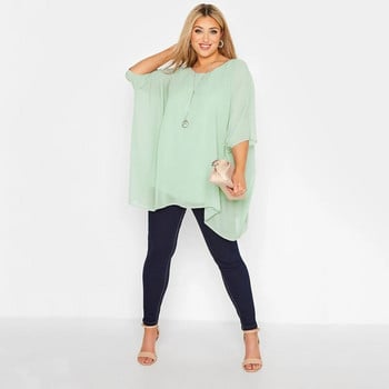 Plus Size Loose Batwing μανίκι Κομψή καλοκαιρινή μπλούζα κάπα Γυναικεία 3/4 μανίκια Casual Work Τοπ τουνίκ γραφείου Μεγάλο μέγεθος Ρούχα 7XL