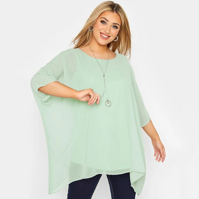 Plus Size Loose Batwing μανίκι Κομψή καλοκαιρινή μπλούζα κάπα Γυναικεία 3/4 μανίκια Casual Work Τοπ τουνίκ γραφείου Μεγάλο μέγεθος Ρούχα 7XL