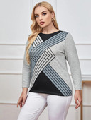 Naiste suures suuruses pullover Spring Chic elegantne pullover lihava naiste puuvillase moodsa pulloveri jaoks