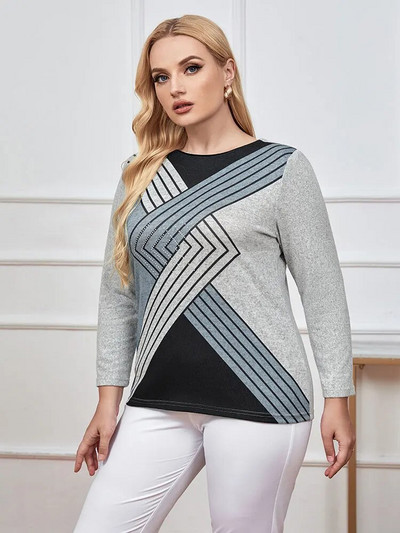 Naiste suures suuruses pullover Spring Chic elegantne pullover lihava naiste puuvillase moodsa pulloveri jaoks