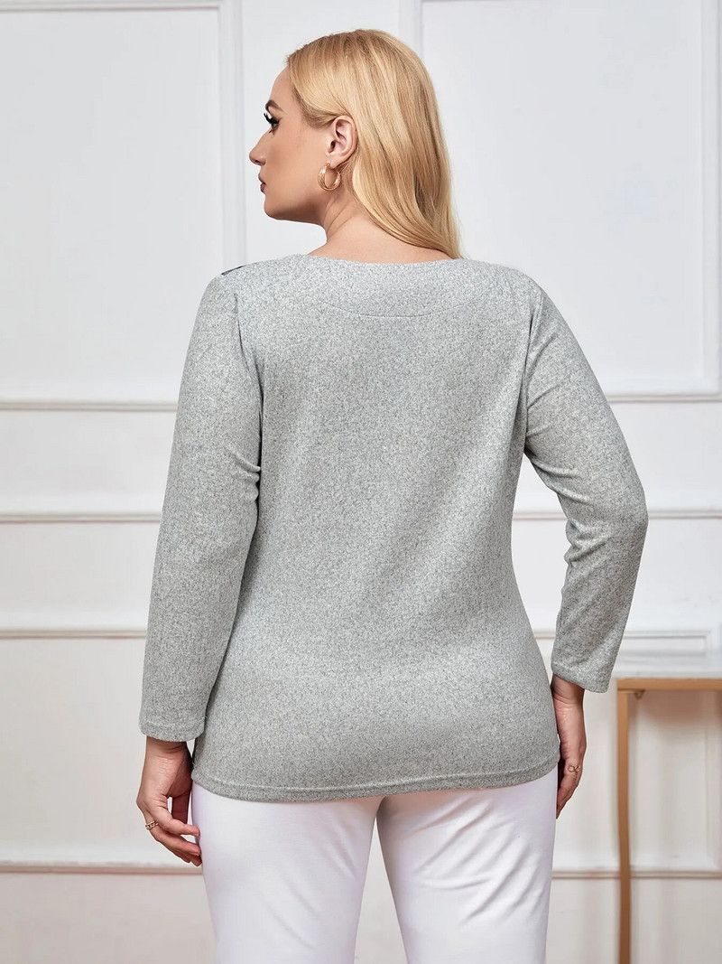 Naiste suures suuruses pullover Spring Chic elegantne pullover lihava naiste puuvillase moodsa pulloveri jaoks