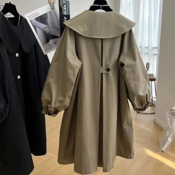 Γυναικεία Κορεατική Έκδοση Άνοιξης και Φθινοπώρου 2023 Χαλαρά μανίκια φαναριού με μεσαίο μακρύ παλτό