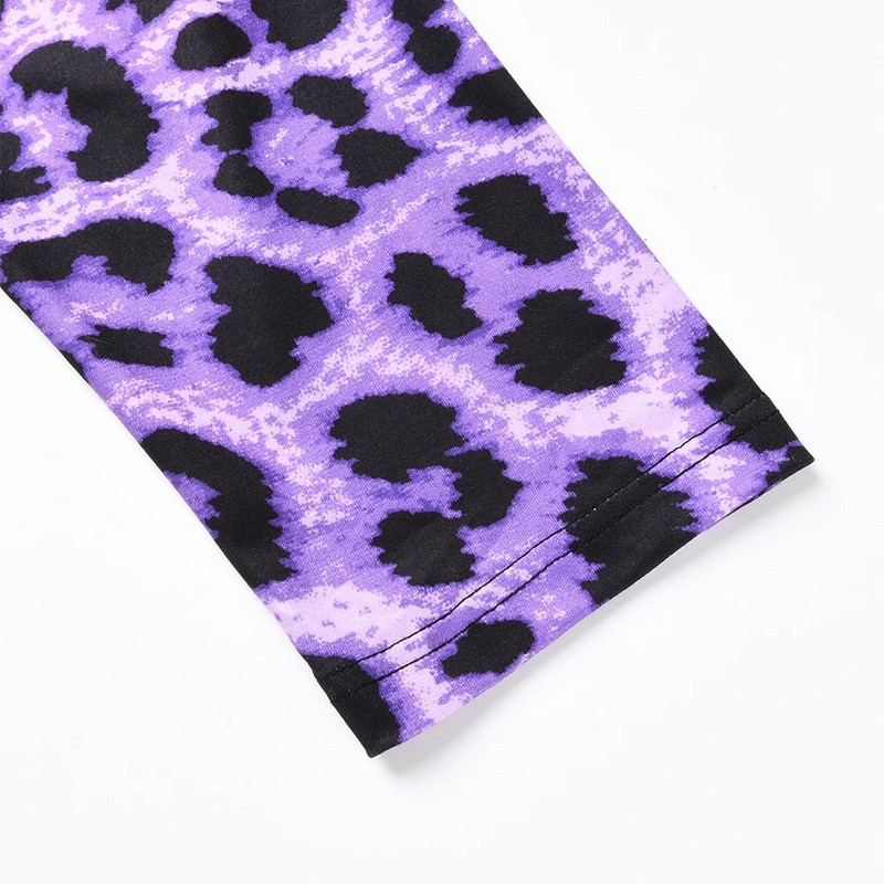 Naiste leopardi pikkade varrukatega sügistalvine T-särk Naiste vabaaja õõnsa kaelusega pluusiga topsid Suures suuruses Korea rõivad XL-6XL