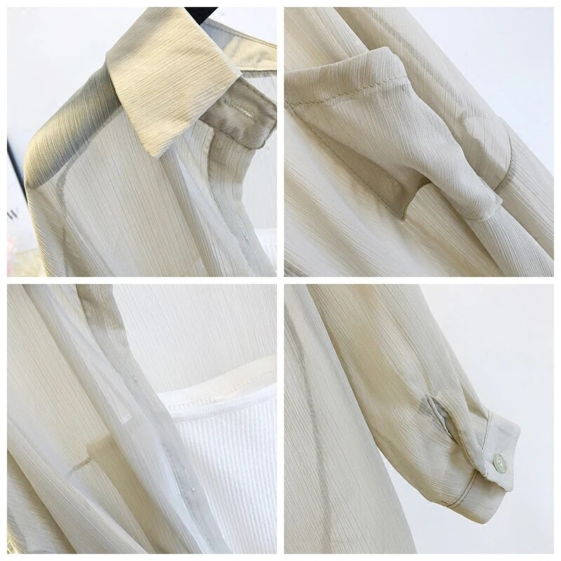 Γυναικείο Λεπτό Παλτό Casual Καλοκαιρινά Ρούχα Αντιηλιακής Προστασίας Γυναικεία Ζακέτα πουκάμισο Μπλούζα Μπλούζα για Γυναικεία Καλύμματα Blusa