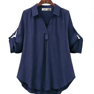 Γυναικείο πουκάμισο Κοντό μανίκι L-4XL Plus Size Loose γυναικείες μπλούζες καλοκαιρινές μπλούζες Κίτρινο Γυναικείο Casual Girl Μπλούζα Μπλούζα Oversize Κοντό