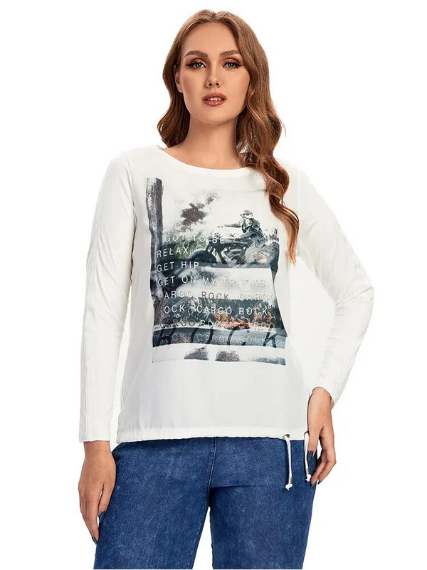 Pulover de mărime mare pentru femei Pulover șic elegant de vară pentru femei dolofane Pulover de modă din bumbac