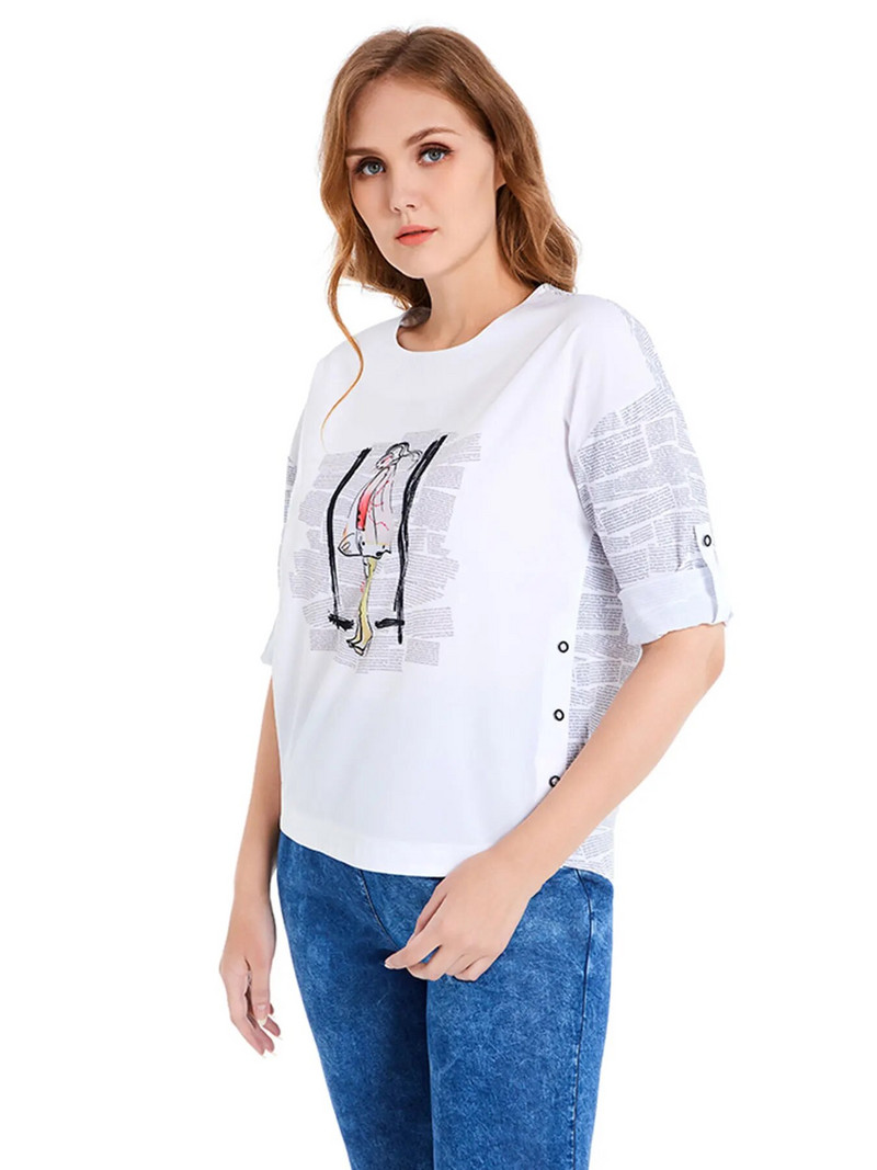 Sieviešu lielizmēra džemperis Pavasara šiks elegants džemperis apaļīgam sieviešu modes džemperim