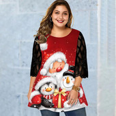 2023. aasta jõulud, naiste 3/4 pikkade varrukatega topid Pullover Naiste vabaaja tuunika T-pluus Riided Riided Suures suuruses T-särk