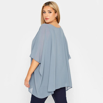 Plus Size Loose Batwing μανίκι Κομψή καλοκαιρινή μπλούζα κάπα Γυναικεία 3/4 μανίκια Casual Work Τοπ τουνίκ γραφείου Μεγάλο μέγεθος Ρούχα 7XL