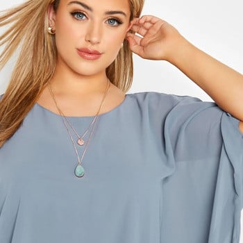 Plus Size Loose Batwing μανίκι Κομψή καλοκαιρινή μπλούζα κάπα Γυναικεία 3/4 μανίκια Casual Work Τοπ τουνίκ γραφείου Μεγάλο μέγεθος Ρούχα 7XL