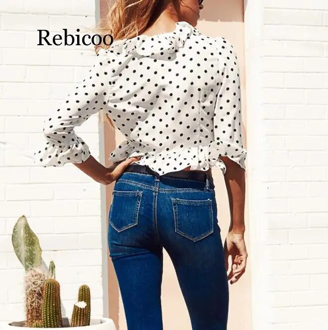 Moteriški taškiniai marškinėliai Laisvi V kaklo viršūnės Moteriškos Laisvalaikio raukiniai Rankovės Palaidinė Marškiniai Moteriški viršūnės