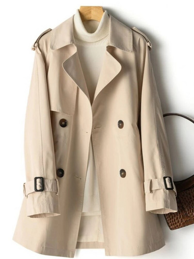 Trench-mantel naistele 2023. aasta kevad-sügis, uus moes must rõivad Korea jakk, ülisuur naiste mantel vabaaja massiivne mantel