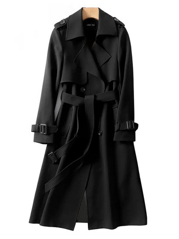 Fitshinling 2023 Зимна дамска ветровка с колан, модно улично дълго яке, палто, женско облекло, тънка дамска ветровка