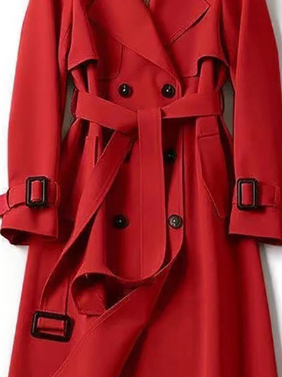 Fitshinling 2023. aasta talvine naiste tuulejope vööga Moodsad tänavarõivad, pikk jakk-mantel Naisteriided õhukesed tuuletõkked naistele