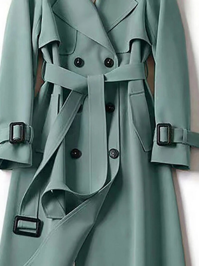 Fitshinling 2023. aasta talvine naiste tuulejope vööga Moodsad tänavarõivad, pikk jakk-mantel Naisteriided õhukesed tuuletõkked naistele