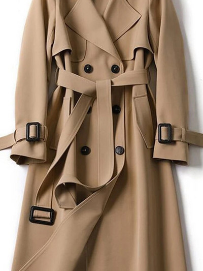 Fitshinling 2023. aasta talvine naiste tuulejope vööga Moodsad tänavarõivad, pikk jakk-mantel Naisteriided õhukesed tuuletõkked naistele