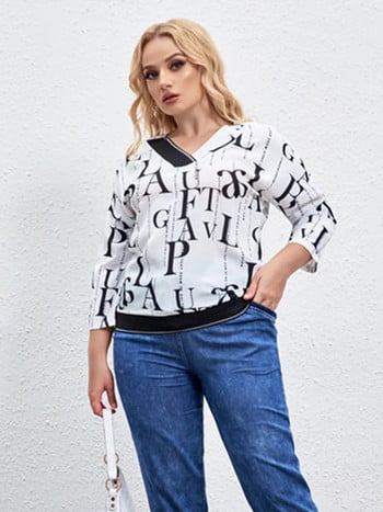 Γυναικείο Plus Size Top Καλοκαιρινό κομψό τοπ για παχουλό γυναικείο τοπ μόδας