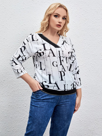 Γυναικείο Plus Size Top Καλοκαιρινό κομψό τοπ για παχουλό γυναικείο τοπ μόδας