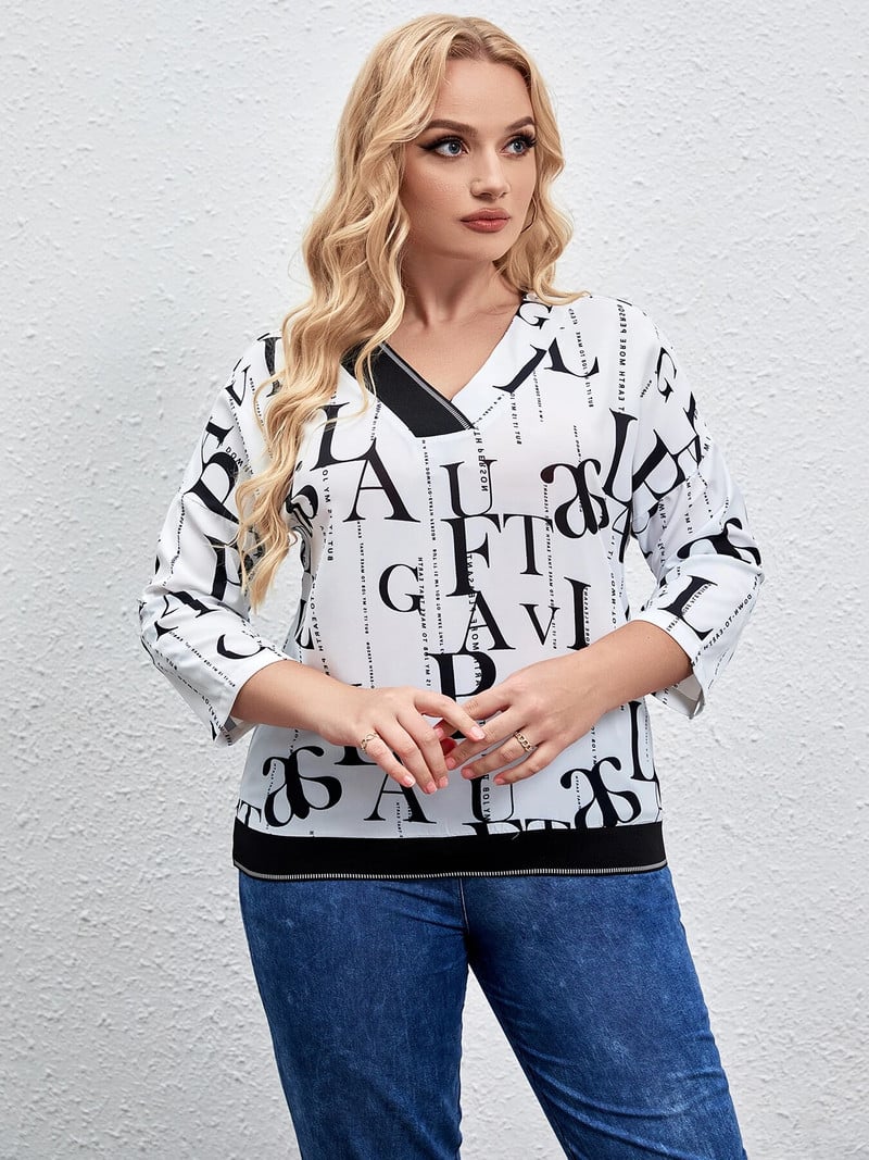 Moteriški didelio dydžio vasariniai elegantiški viršutiniai drabužiai, skirti apkūnioms moteriškoms madingoms palaidinėms