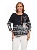 Γυναικείο πουλόβερ Plus Size Ανοιξιάτικο κομψό πουλόβερ για παχουλό γυναικείο βαμβακερό πουλόβερ μόδας