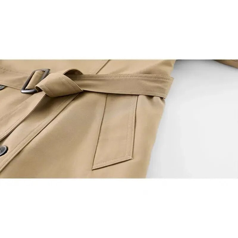 Καμπαρντίνα, High-End Feeling, Ιδιοσυγκρασία, Μόδα, Γυναικείο φθινοπωρινό παλτό μόδας με χαλαρή εφαρμογή πάνω από το γόνατο