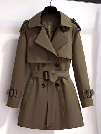 Дамско ретро елегантно палто Универсално елегантно модно двуредно свободно улично късо яке Пролет Есен Ново