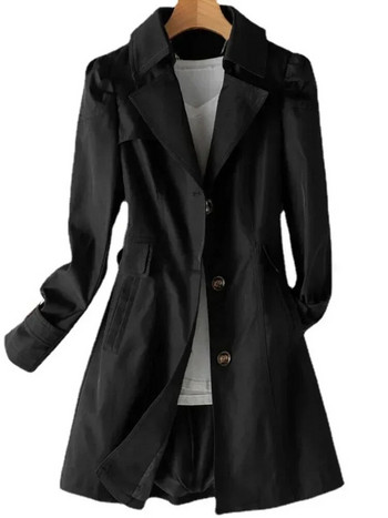 Нова модна ежедневна ветровка Корейска версия на дългото палто ветровка Дамски палта и якета Дамски тренчкот за жени