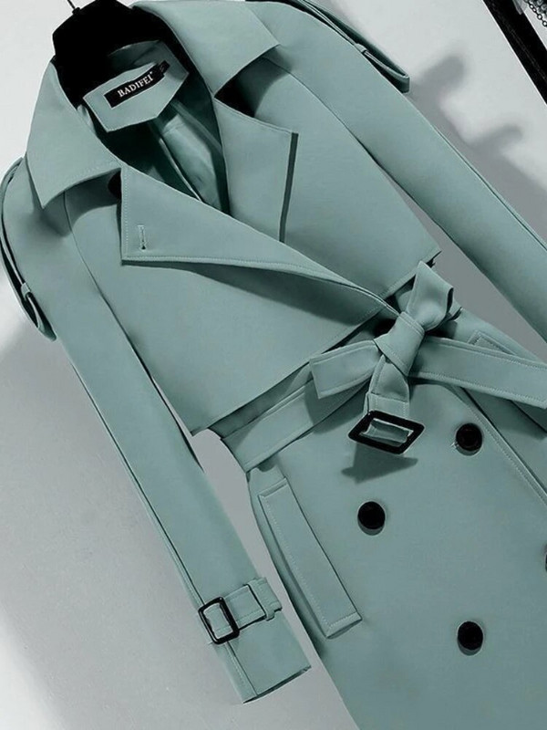 Uus trentšmantel naistele 2023. aasta talvine sügis, soliidne revääriga kaherealine pikk mantel, tuulepluus Naiste riided jakid