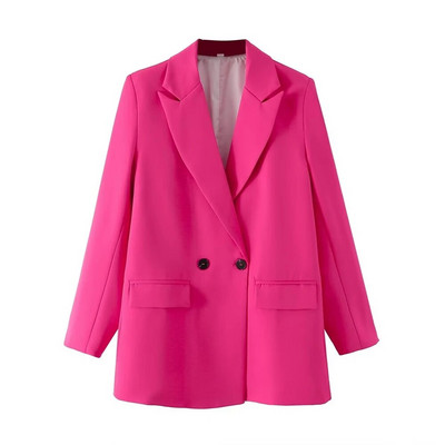 TRAF Naiste šikk kontorinaiste kaherealine bleiser, vintage mantel, moodne sälkkrae, pikkade varrukatega naiste ülerõivad, stiilsed topid