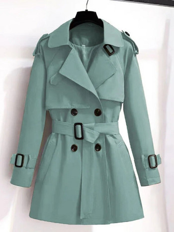 Γυναικεία μπουφάν 2023 Ζεστά παλτό φθινοπώρου/χειμώνα Κορεάτικα μακρυμάνικα μπλουζάκια με διπλό στήθος κοντό vintage γυναικεία ρούχα