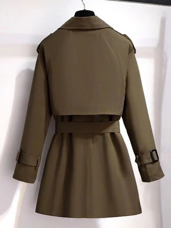 Γυναικεία μπουφάν 2023 Ζεστά παλτό φθινοπώρου/χειμώνα Κορεάτικα μακρυμάνικα μπλουζάκια με διπλό στήθος κοντό vintage γυναικεία ρούχα
