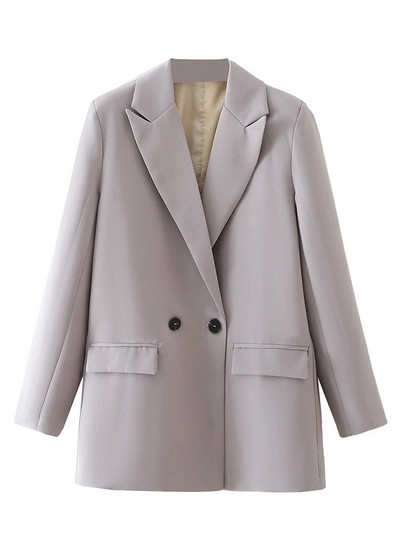 TRAF naiste mood, kaherealised kontorirõivad bleisermantel Vintage sälkudega krae, pikkade varrukatega naiste ülerõivad stiilsed topid