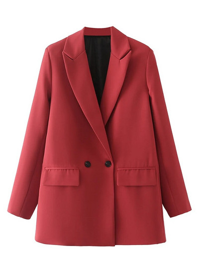 TRAF naiste mood, kaherealised kontorirõivad bleisermantel Vintage sälkudega krae, pikkade varrukatega naiste ülerõivad stiilsed topid