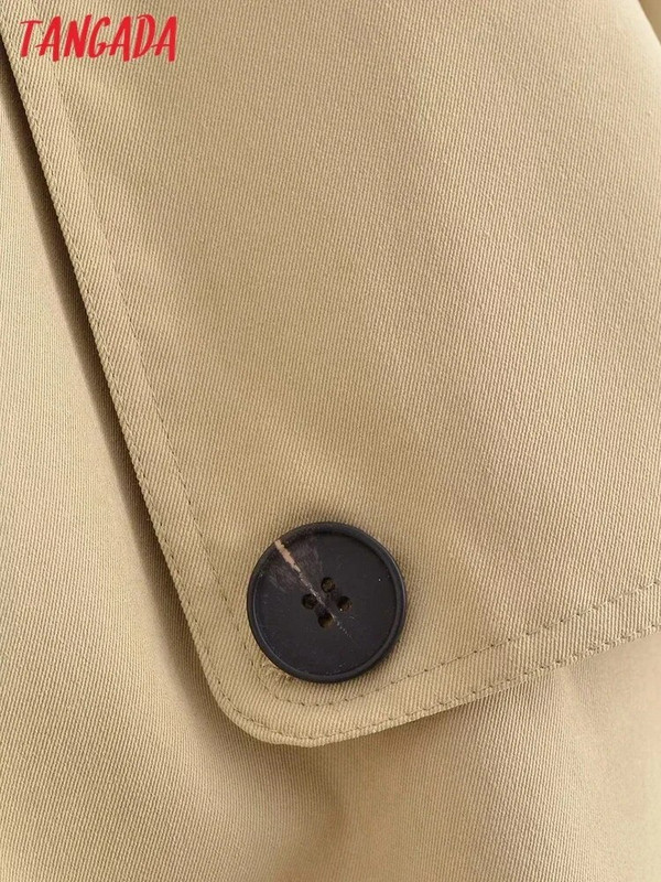 Tangada 2023 naiste klassikaline khakivärvi mantel vööga Elegantne naiste tuuletõke QN238