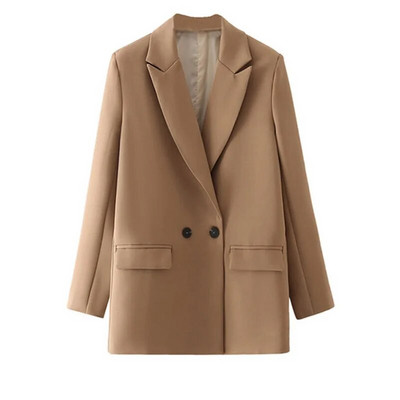 Naiste šikk kontorinaiste kaherealine bleiser, vintage mantel, moodne sälguga krae, pikkade varrukatega naiste ülerõivad, stiilsed topid