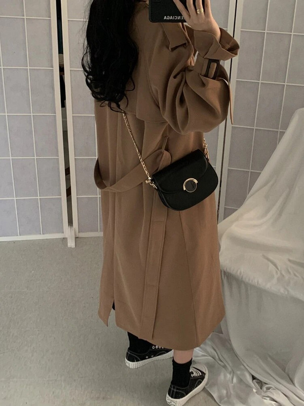 Nauji rudens paltai, moteriški, žiema, 2023 m. vienspalviai atvartai, dvieilis, per didelis vėjo striukė, moteriški drabužiai