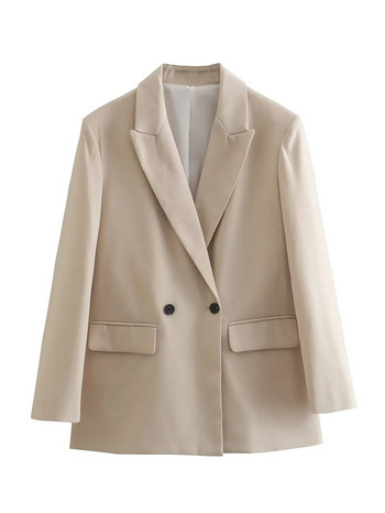 TRAF 2023 Long Blazer Γυναικείο Ανδρικό Γυναικείο Μπλέιζερ Γυναικείο Διπλό Γυναικείο Σακάκι Ανοιξιάτικο μακρυμάνικο παλτό για γυναίκες