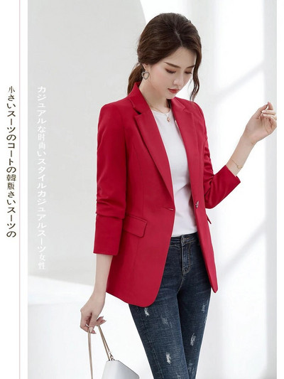 Fitshinling 2023 Φθινόπωρο Άνοιξη Basic Blazer Γυναικεία Ρούχα Μόδα Κουμπί Στερεό λεπτό σακάκι Γυναικείο Παλτό Νέα άφιξη Καυτό