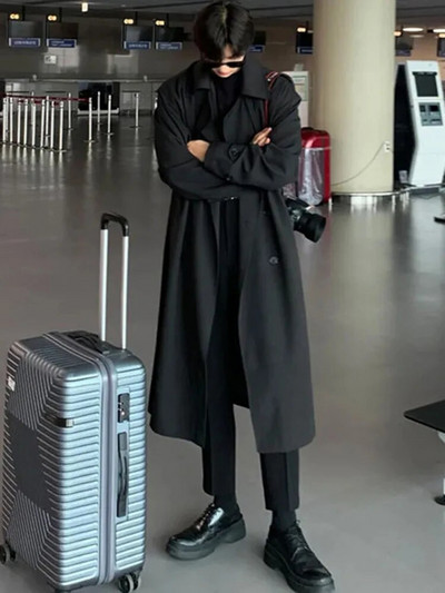 Vabaaja armastajate kaherealised pikad mantlid Korea mood paarile jakid Kvaliteetsed kevadsügis Chaqueta uued välisrõivad